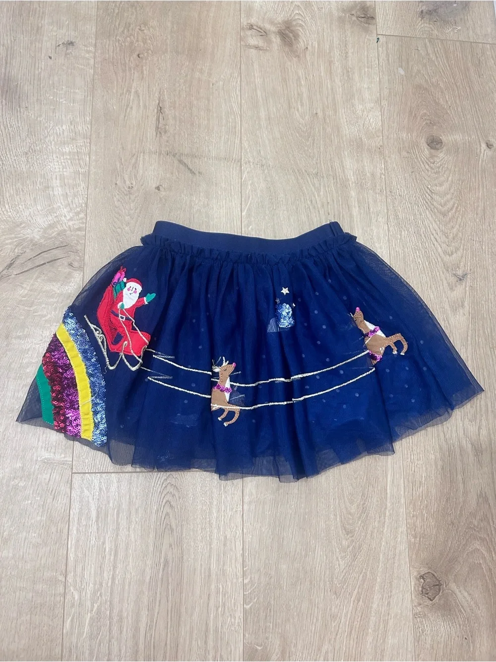 Mini Boden Christmas Santa tulle skirt size 2-3